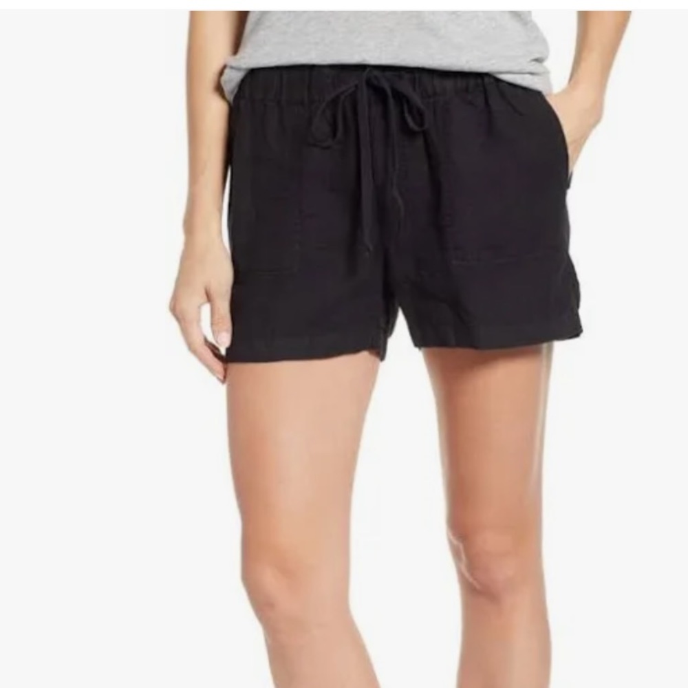 Caslon black linen shorts